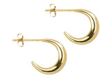 9ct Yellow Gold Crescent Hoop Earrings