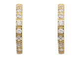 9ct Yellow Gold Hoop Earrings Set With Cubic Zirconia
