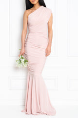 ALICE MULTIWAY WEAR BLUSH PINK ONE SHOULDER BRIDESMAIDS MAXI DRESS