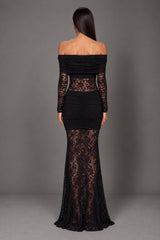 Alessia Black Lace Maxi Dress