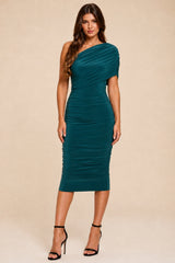 Alice Green One Shoulder Midi Dress