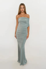 ALICIA SAGE GREEN MULTIWAY WEAR BRIDESMAIDS OCCASION EVENING MAXI DRESS