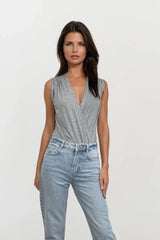 JAY SLEEVELESS WRAP STYLE GREY JERSEY BODY