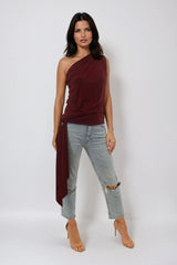 KHLOE BERRY ONE SHOULDERED WITH TIE TOP
