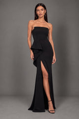Lani Black Strapless Bandeau Maxi Dress
