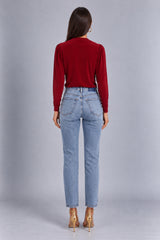 Maya Berry Long Sleeved Wrap Bodysuit