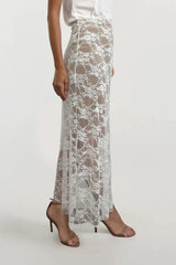 PAIGE WHITE LACE MAXI SKIRT