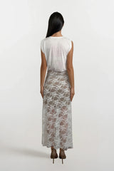 PAIGE WHITE LACE MAXI SKIRT