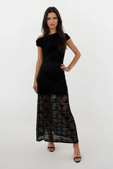 REGAN BLACK LACE MAXI SKIRT
