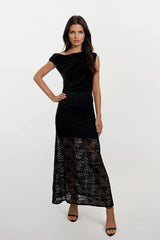 REGAN BLACK LACE MAXI SKIRT