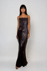 SARA BERRY SEQUIN EMBELLISHED MAXI SLIP CAMI DRESS