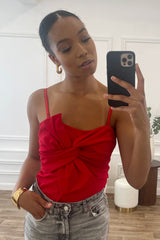 BEXLEY RED BOW SCUBA CREPE TOP