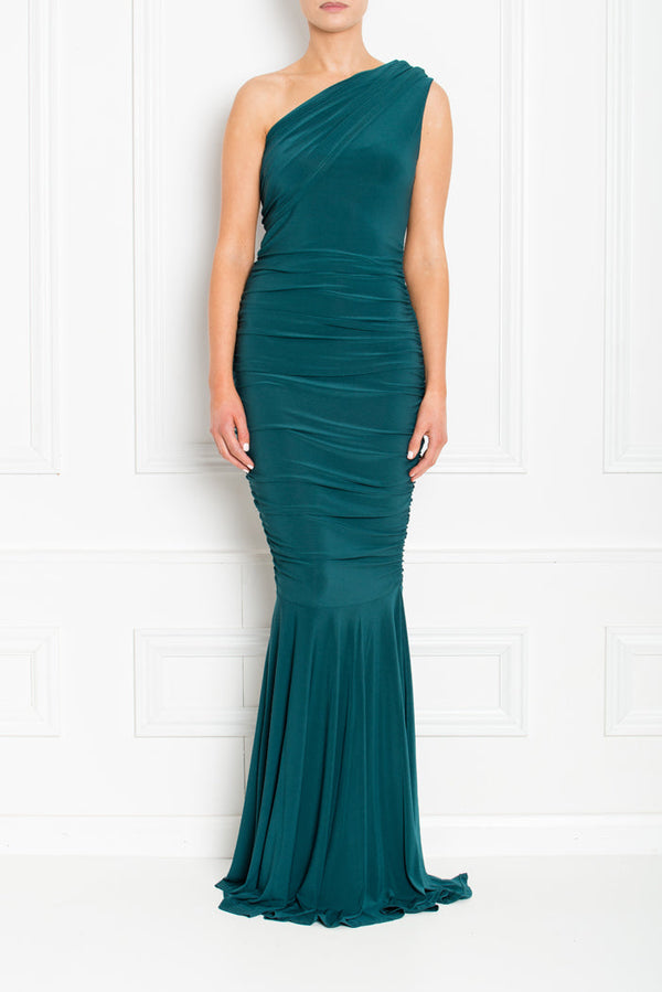 ALICE FISHTAIL MAXI FOREST GREEN FRONT 2 AW19-21