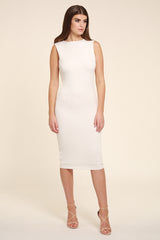 BELLA SLEEVELESS MIDI WHITE COL & CHANGE MINT 7X0A8414 copy
