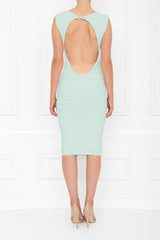 Bella Mint Green Backless Sleeveless Midi Dress