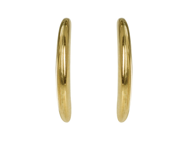 9ct Yellow Gold Crescent Hoop Earrings