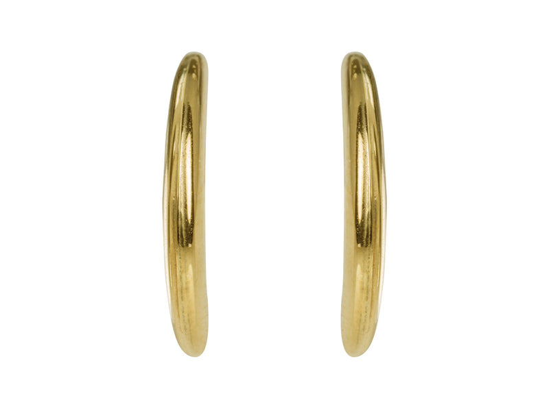 9ct Yellow Gold Crescent Hoop Earrings