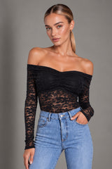 Alessia Black Lace Bodysuit