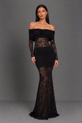 Alessia Black Lace Maxi Dress