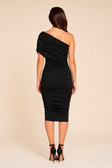 Alice Black One Shoulder Midi Dress