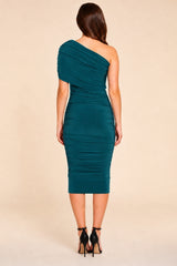 Alice Green One Shoulder Midi Dress