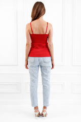 BEXLEY RED BOW SCUBA CREPE TOP