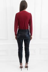 DASHA BERRY BODYSUIT WITH LONG SLEEVES