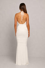 Erin White Ivory Backless Bridesmaids Maxi Dress
