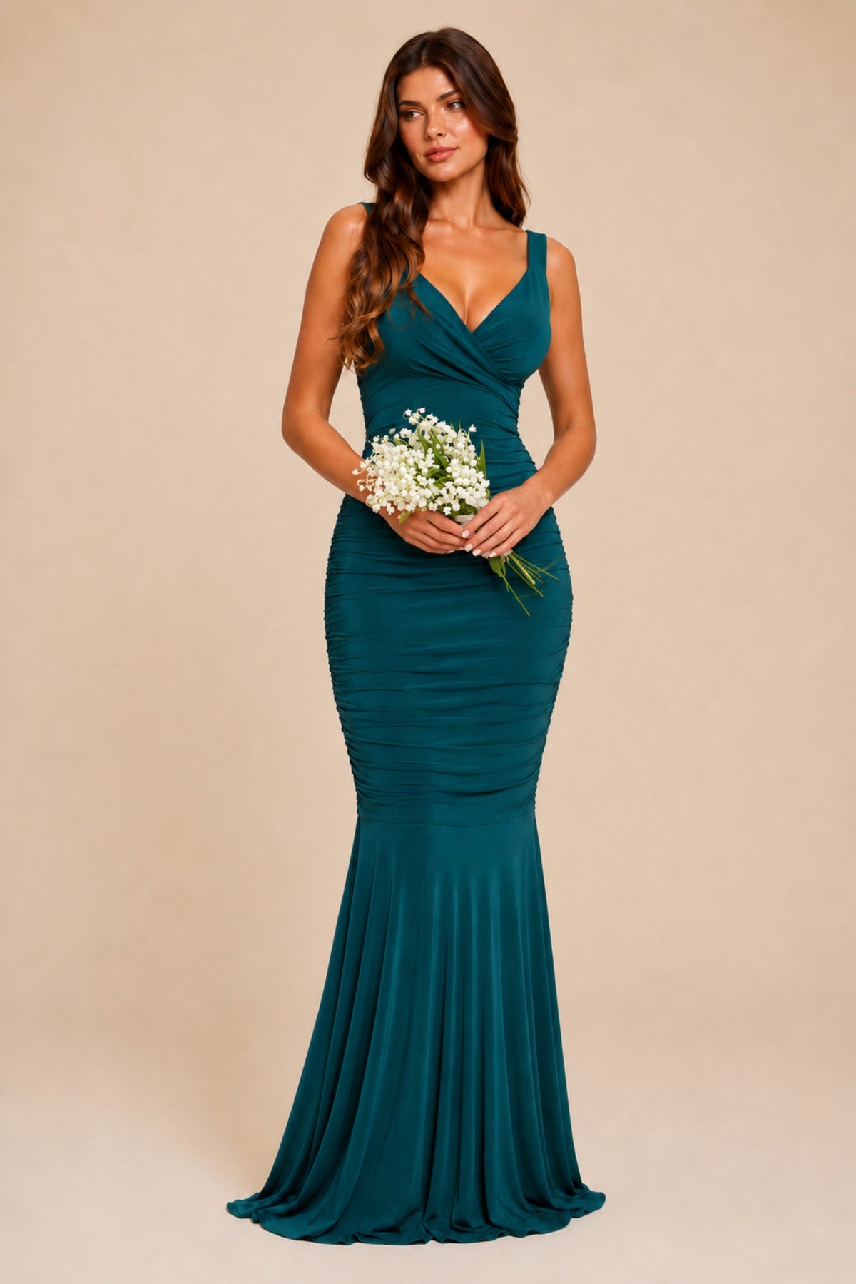 gabby green dress Fishtail Bridesmaids Maxi Women's dresses