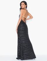 HARLEY BLACK SEQUIN BACKLESS MAXI DRESS