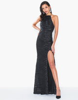 HARLEY BLACK SEQUIN BACKLESS MAXI DRESS