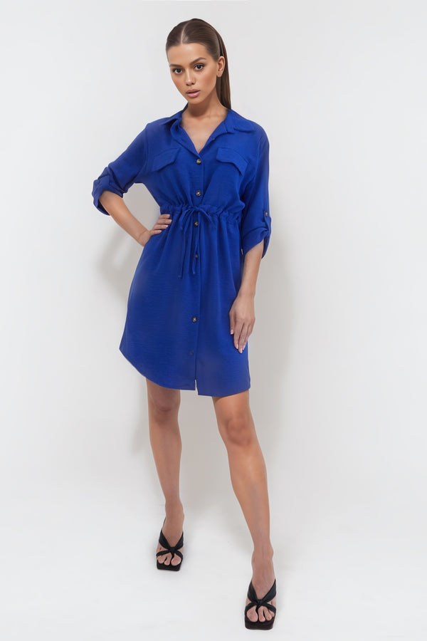COLBY BLUE SHORT SHIRT DRESS