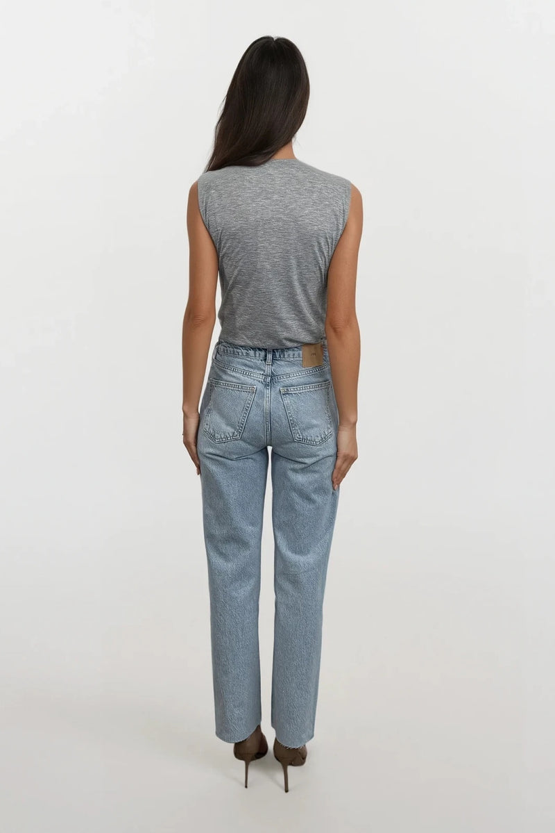 JAY SLEEVELESS WRAP STYLE GREY JERSEY BODY