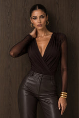 Jayla Brown Mesh Bodysuit