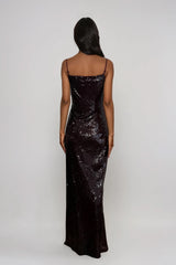SARA BERRY SEQUIN EMBELLISHED MAXI SLIP CAMI DRESS