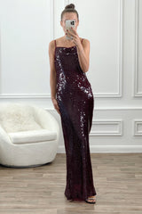 SARA BERRY SEQUIN EMBELLISHED MAXI SLIP CAMI DRESS