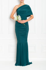 ALICE FISHTAIL MAXI FOREST GREEN BIDESMAIDS AW19-26