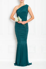 ALICE FISHTAIL MAXI FOREST GREEN BRIDESMAIDS AW19-25