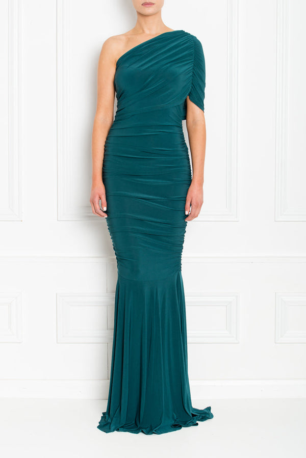 ALICE FISHTAIL MAXI FOREST GREEN FRONT 3 AW19-22