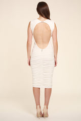 BELLA SLEEVELESS MIDI BACK WHITE &#038; COL CHANGE MINT 7X0A8437 copy