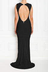 BELLA BLACK BACKLESS SLEEVELESS MAXI DRESS