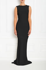 BELLA BLACK BACKLESS SLEEVELESS MAXI DRESS