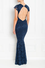 FAYE MAXI NAVY SIDE BACK