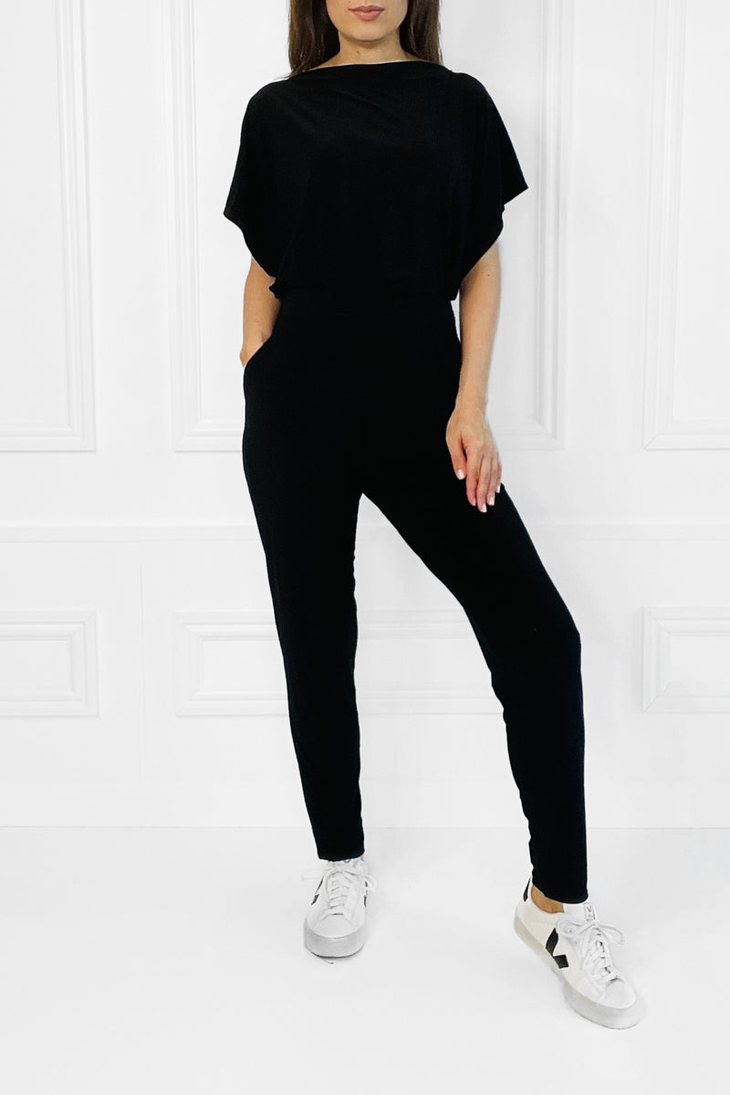 FINLEY BLACK SOFT LOUNGE WITH POCKETS TROUSERS