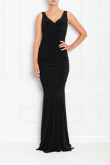 GABBY FISHTAIL MAXI BLACK FRONT AW19-67