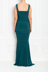 GABBY FISHTAIL MAXI FOREST GREEN BACK AW19-48