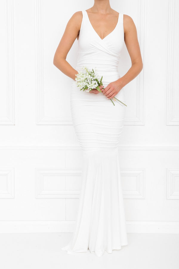 GABBY MAXI IVORY FISHTAIL FRONT BRIDEMAID 7X0A8600 copy