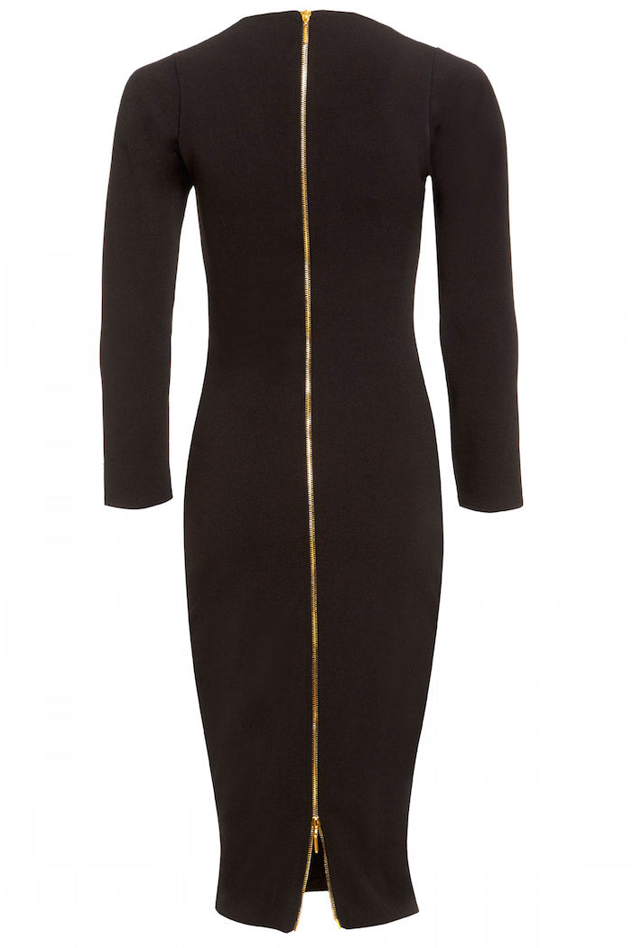 Kelsey Black Long Sleeved Midi Dress | Honor Gold UK Kelsey Black Long Sleeved Midi Dress | Honor Gold UK