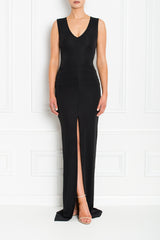 JESSICA SLEEVELESS MAXI BLACK FRONT