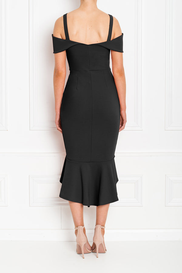 OLIVIA FRILL MIDI BACK BLACK BLACK RT copy